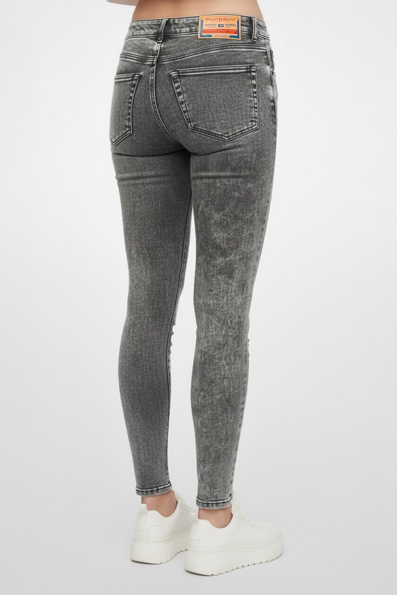 DIESEL Women Skinny Fit Washed Jeans, Grey - Image 4